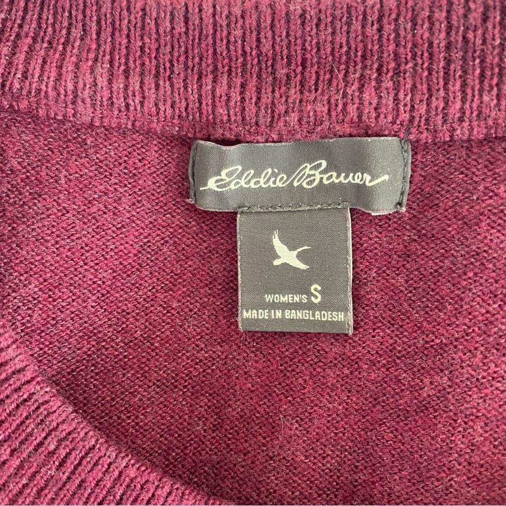 Eddie Bauer Women's Burgundy Cardigan Size Small - Picture 3 of 7